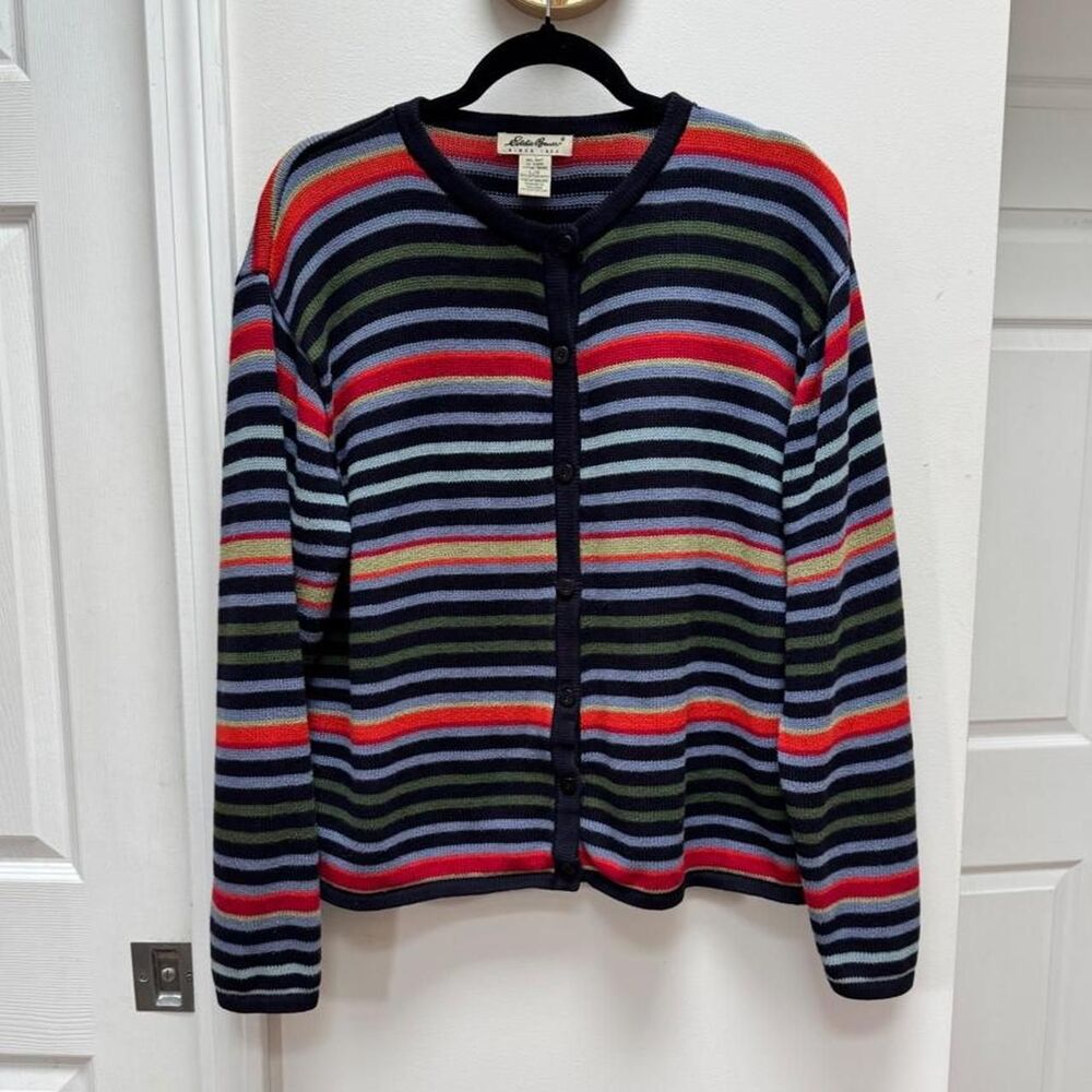 Eddie Bauer Vintage Cotton Striped Cardigan